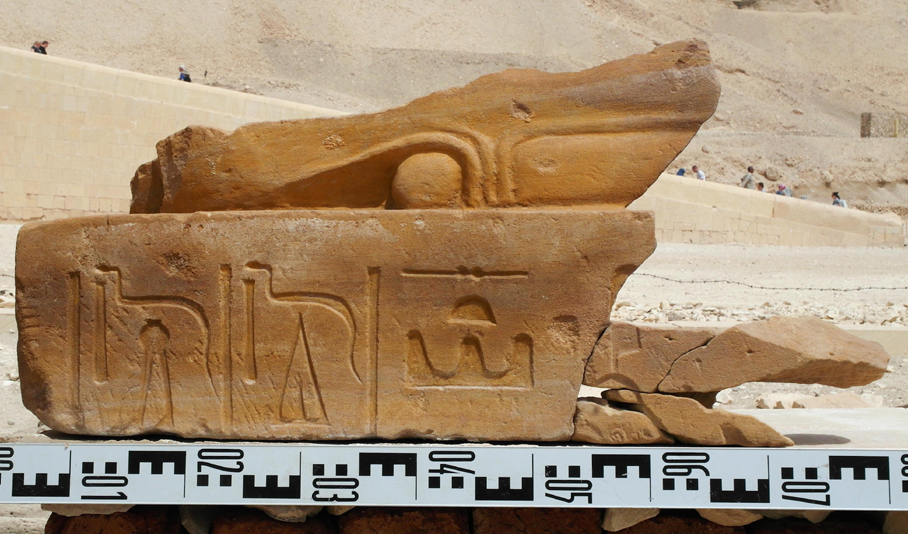 Fragment bazy piaskowcowego sfinksa. Fot. M. Jawornicki